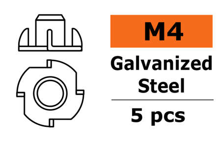 Einschlagmutter M4 galvanisiert 5x