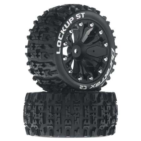 Lockup ST 2.8 2WD Mounted Rear 1/10 Monster Truck C2 Tires Black 12mm (2)