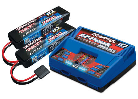 Battery/charger completer pack (inclu des #2972 Dual iD charger (1), #2869X 7600mAh 7.4V 2-cell 25C LiPo battery