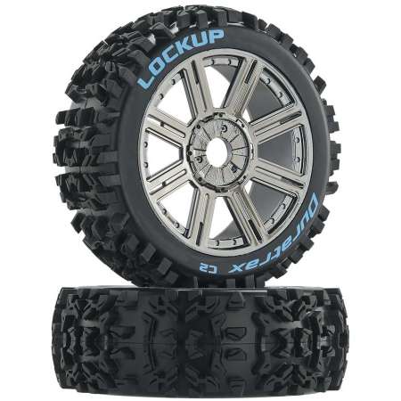 Lockup Mounted F/R 1/10 Buggy C2 Tires Chrom 17mm (2)