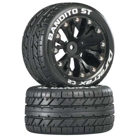 Bandito ST 2.8 2WD Mounted Rear 1/10 Monster Truck C2 Tires Black 12mm (2)