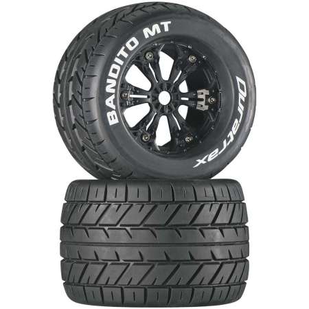 Bandito MT 3.8 Mounted F/R 1/10 Monster Truck CS Tires Black 17mm (2)