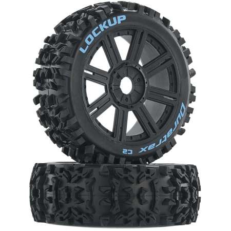 Lockup Mounted F/R 1/10 Buggy C2 Tires Black 17mm (2)